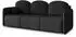 Masseno SUVI III Schlafsofa mit Bettkasten, geflochtener Stoff, schwarz, 220cm