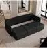 Masseno SUVI III Schlafsofa mit Bettkasten, geflochtener Stoff, schwarz, 220cm