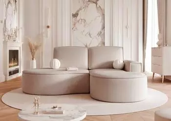 Fun M&ouml;bel Ecksofa ARLET Stoff Riviera, beige, Ottomane rechts