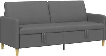 vidaXL Sofa mit Stauraum, dunkelgrau, Polyester, 192x78x87cm