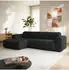 Masseno SETIA Ecksofa L-Form, Strukturstoff, schwarz, 304x165cm (800001819314)