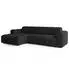 Masseno SETIA Ecksofa L-Form, Strukturstoff, schwarz, 304x165cm (800001819314)