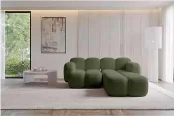 ALTDECOR Miko-L1 Ecksofa L-Form Bouclé smaragdgrün 214x205cm (800001833541)