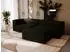 GRAINGOLD Landi Ecksofa L-Form Cord schwarz, Ottomane rechts (800000685882)