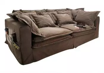 Massivmoebel24 Kingston Hussensofa 3-Sitzer, braun (68-920-100-0013)