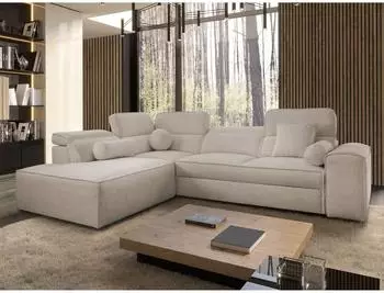 Mirjan24 Viveri VII Eckschlafsofa L-Form, Ottomane links, hellbraun (800001911913)