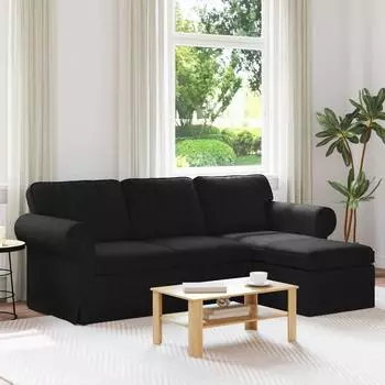vidaXL Sofa schwarz 215x138x80cm Stoff (42024336)
