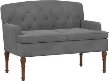 vidaXL Loveseat mit Knopfheftung, dunkelgrau, Samt (42041844)