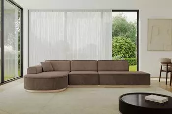 ALTDECOR ARRIO-L2 Ecksofa L-Form, braun, 328x171x83cm (800001936307)