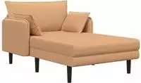 vidaXL Gro&szlig;e Chaiselongue Beige Boucl&eacute;