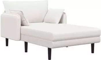 vidaXL Gro&szlig;e Chaiselongue, Creme, Boucl&eacute;