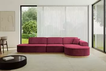 ALTDECOR MARI-L2-v2 Ecksofa L-Form Velvet bordeauxrot 328x171cm (800001703995)