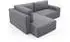 Fun Möbel NATALIA XL Ecksofa mit Schlaffunktion, Stoff Tilia, grau (800001424749)