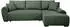 Beautysofa Dallas Eckschlafsofa L-Form mit Bettkasten, grün, Velour, Ottomane rechts (800001979281)
