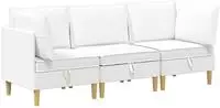 vidaXL Modular Sofa Set mit Stauraum 3 stk. Wei&szlig; Stoff