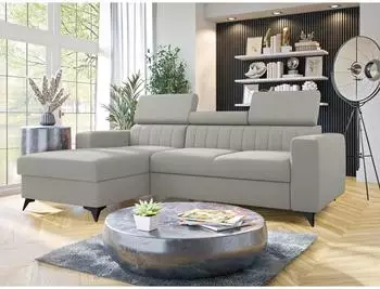 Mirjan24 Ecksofa Milano L-Form, hellgrau, Textil, 236x172cm (800001165621)