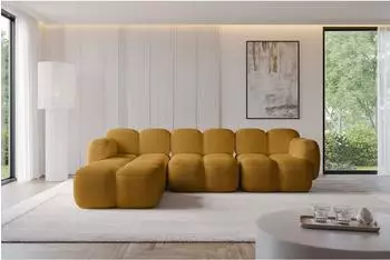 ALTDECOR Miko-L2 Ecksofa L-Form Cord senfgelb 302x205cm (800001940822)