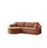Fun Möbel FELIZ Ecksofa Schlafsofa Stoff rostbraun, Ottomane links