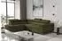 Fun Möbel JADE Ecksofa Bouclé Ascot olivgrün mit Schlaffunktion, Ottomane links