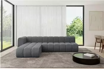 ALTDECOR Darnel-L2 Ecksofa L-Form 5-Sitzer, dunkelgrau, 296x177x70cm (800001932057)