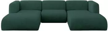 ALTDECOR MIRA-U1 Ecksofa U-Form Velours, gr&uuml;n, 317x179x70cm