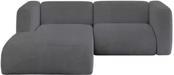 ALTDECOR MIRA-L1 Ecksofa L-Form Cord dunkelgrau 227x179x89cm