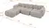 ALTDECOR Miko-L2 Ecksofa L-Form, Velours, hellgrau, 302x205cm (800001940777)