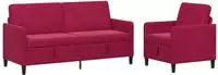 vidaXL Sofa Set mit Stauraum 2 stk. Weinrot Polyester