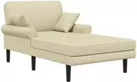 vidaXL Chaiselongue Creme Kunstleder