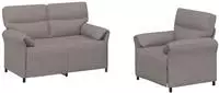 vidaXL Sofa Set 2 stk. Taupe Stoff