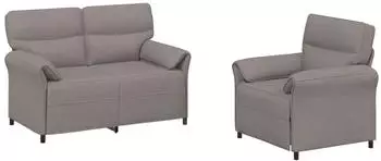vidaXL Sofa-Set 2-tlg. taupe Stoff (3424849)