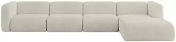 ALTDECOR MIRA-L3 Ecksofa L-Form Cord, creme, 409x179x70cm