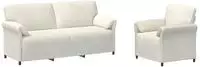vidaXL Sofa Set 2 stk. Creme Samt