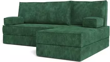 Masseno Notia Ecksofa mit Schlaffunktion, Kordstoff, gr&uuml;n, 200x120cm (800001993837)