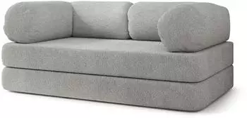 Masseno EIREN Schlafsofa Boucl&eacute;-Stoff hellgrau (800001993803)