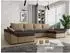 Mirjan24 Dante U Ecksofa U-Form mit Schlaffunktion und Bettkasten, beige/braun, 310x82x140cm