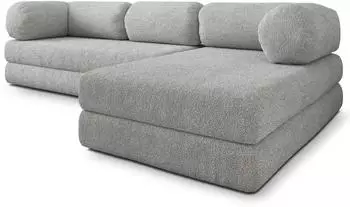 Masseno Keli Ecksofa modular mit Schlaffunktion, hellgrau, Boucl&eacute;, 270x160cm (800001993841)