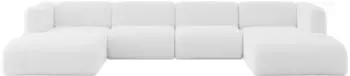 ALTDECOR Mira-U2 Wohnlandschaft U-Form Boucl&eacute; wei&szlig; 408x179x70cm