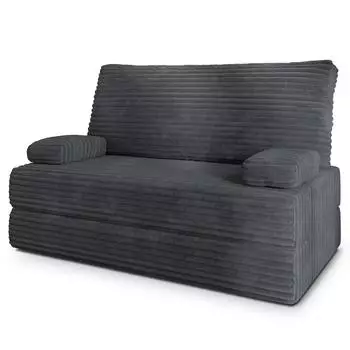 Masseno LADIA Schlafsofa Schaumstoff Kordstoff grau (TILIA 90)