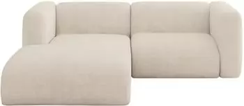 ALTDECOR MIRA-L1 Ecksofa L-Form Velours, beige, 227x179x89cm