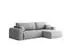 Fun Möbel FLORA Ecksofa Schlafsofa, Stoff Verita hellgrau, Ottomane rechts