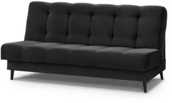 Beautysofa Nancy Schlafsofa 3-Sitzer mit Bettkasten, Velours, schwarz (800000837926)