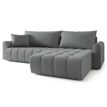 Masseno Friga Ecksofa L-Form mit Schlaffunktion & Bettkasten, grau (800001917505)