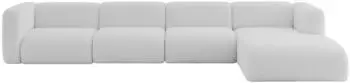 ALTDECOR MIRA-L3 Ecksofa L-Form Boucl&eacute; hellgrau 409x179cm