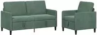 vidaXL Sofa Set mit Stauraum 2 stk. Meergr&uuml;n Polyester