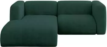 ALTDECOR MIRA-L1 Ecksofa L-Form Ottomane links, Velours, dunkelgr&uuml;n (800002003590)