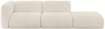 ALTDECOR MIRA-S3 modulares Sofa mit Ottomane, Cord, beige, 296x89x70cm (800002004235)
