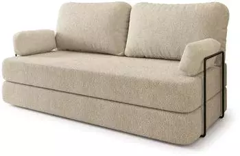 Masseno NIKSI Schlafsofa Schaumstoff Boucl&eacute;-Stoff creme (800001993782)