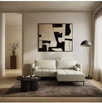 Selsey Skilia Schlafsofa 3-Sitzer Strickstoff hellbeige 224cm