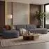 Selsey Sallmo Ecksofa L-Form, 3-Sitzer, Ottomane links, Chenille dunkelgrau, 358cm